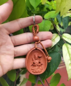 Akashagarbha Wooden Key Chain - 3~4cm Durable Buddhism Fengshui Gift - For Ox & Tiger Born