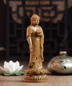 Amitabha Buddha Statue - Wooden Feng Shui Decor - 8