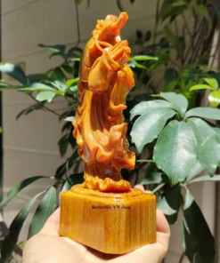 Bodhidharma Buddha Wooden Statue - 7.8 Inches - Dragon Blood Tree