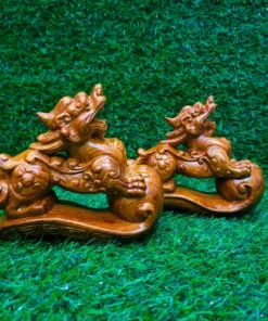 Chinese Feng Shui Lucky Pixiu Pair - 13x15x7cm - Incense Wood