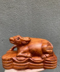 Feng Shui Buffalo Statue, Wooden Buffalo Decor, 3.3