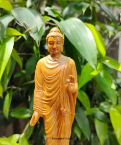 Gautama Buddha Statue - 7.8" Standing Shakyamuni Sculpture - Handcrafted Wooden