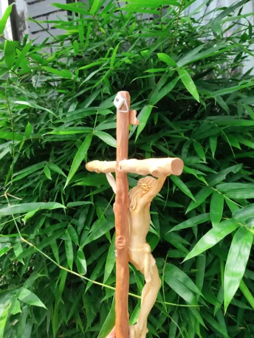 Hand Carved Wooden Christ Crucifixion Statue - 6x12x6 Inch - Beech/Fokienia Wood