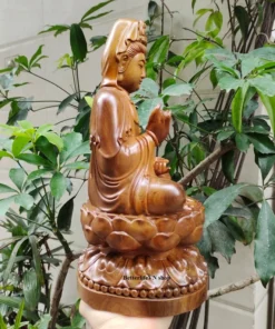 Handcrafted Guan Yin Buddha Statue 11.8