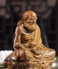 Handcrafted Wooden Bodhidharma Statue 6