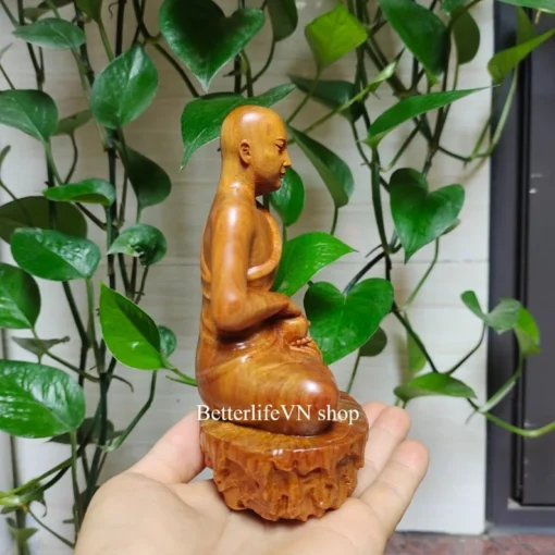 Holy Sangha Sivali Statue - 5.9" Wooden Buddha Disciple Statue