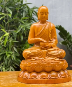 Holy Sangha Sivali Statue - Wooden Buddha Disciple - 50cm Handcrafted