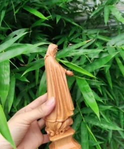 Jesus Christ Blessing Wooden Statue 15cm Beech/Fokienia Wood Religious Sculpture