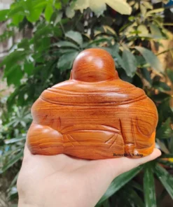 Laughing Buddha Statue - Wooden Handcrafted - 11 cm - Maitreya Buddha