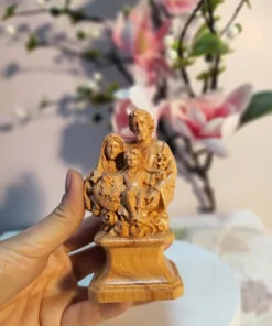 The Holy Family Figurine - 12x7x6 cm - Beech Wood - Jesus, Virgin Mary, Saint Joseph Statue