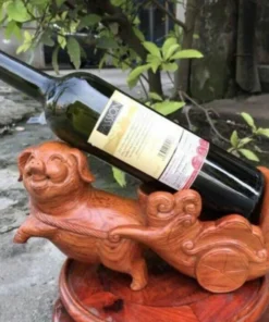 Unique Pig Wine Holder - Wooden Wine Rack - 12x4.3x4 Inch - Incense Wood