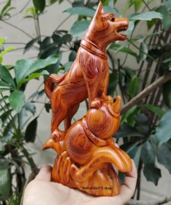 Wooden Dog Statue - 7.8