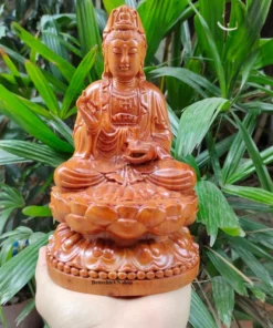 Wooden Guanyin Buddha Statue 7.8