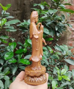 Wooden Guanyin Buddha Statue 7.8