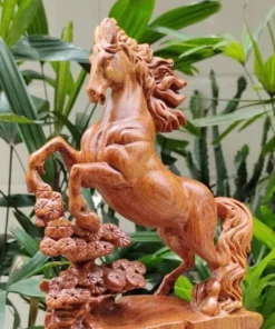 Wooden Horse Sculpture 30x15x5 cm Handcrafted Insense Wood Carving