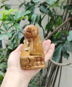 Wooden Reclining Buddha Statue - 9 cm - Green Cypress - Handcrafted